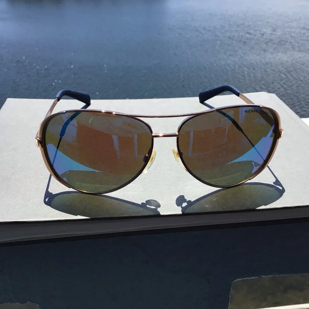 Michael Kors Chelsea Aviator Blue Mirrored Sunglasses MK 5004